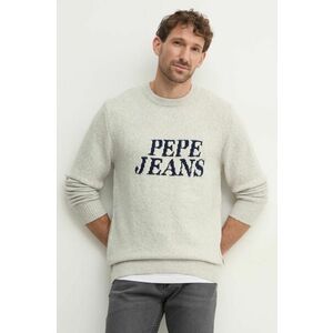 Pepe Jeans pulover din amestec de lana LUKA barbati, culoarea gri, PM702499 imagine