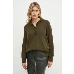 Weekend Max Mara pulover din amestec de lana femei, culoarea verde, light, 2425366013600 imagine