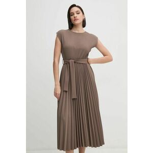 Sandro Ferrone rochie culoarea maro, maxi, evazati imagine