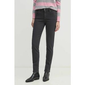 Barbour pantaloni femei, culoarea gri, mulata, medium waist, LTR0158 imagine