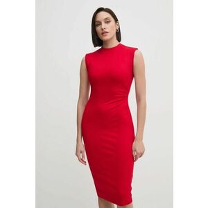 DIANE VON FURSTENBERG rochie DVF NENE COAT culoarea rosu, mini, mulata, DVFMR45E00 imagine