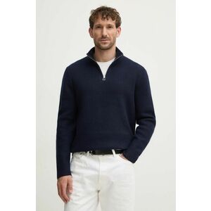 A.P.C. pulover de lana pull alex barbati, culoarea albastru marin, călduros, cu guler, WVBAJ.H23057 imagine