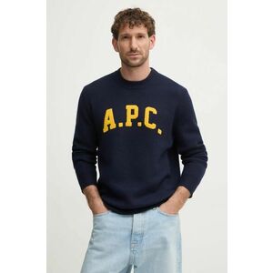 A.P.C. pulover de lana pull joshua barbati, culoarea albastru marin, WVBDK.M23365 imagine