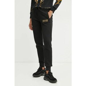 Versace Jeans Couture pantaloni de trening din bumbac culoarea negru, cu imprimeu, 77HAAT06 CF01T imagine