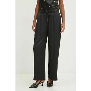 Abercrombie & Fitch pantaloni femei, culoarea negru, drept, high waist, KI156-4594 imagine