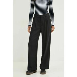 Hollister Co. pantaloni femei, culoarea negru, lat, high waist, KI356-4144 imagine