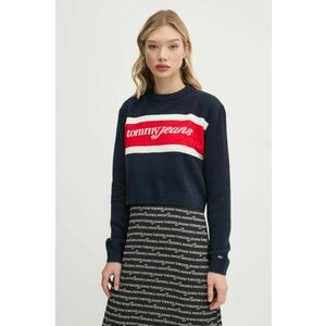 Tommy Jeans pulover din amestec de lana femei, culoarea albastru marin, DW0DW19341 imagine