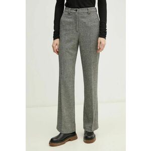 Sisley pantaloni de lana culoarea gri, drept, high waist, 45HDLF068 imagine