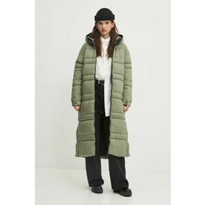 Tommy Jeans geacă femei, culoarea verde, de iarnă, oversized, DW0DW20184 imagine