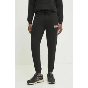 Tommy Jeans pantaloni de trening din bumbac culoarea negru, cu imprimeu, DM0DM20277 imagine