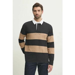 Gant longsleeve din bumbac culoarea negru, cu imprimeu, 2015075 imagine