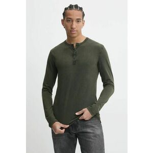 Superdry longsleeve din bumbac culoarea verde, uni, M6010843A-1KM imagine