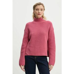 Marc O'Polo pulover de bumbac culoarea roz, cu turtleneck, 500605960049 imagine