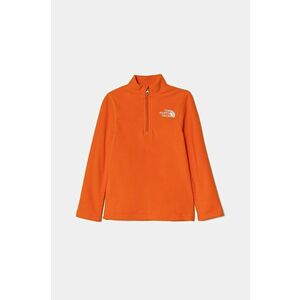 The North Face hanorac polar pentru copii GLACIER 1/4 ZIP PULLOVER culoarea portocaliu, uni, NF0A8AZM1OP1 imagine