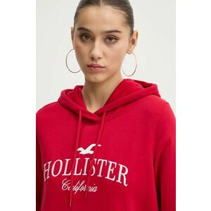 Hollister Co. bluză femei, culoarea roșu, cu glugă, cu imprimeu, KI352-4208 imagine