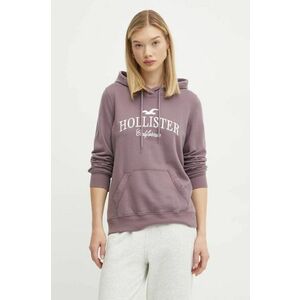 Hollister Co. bluză femei, culoarea violet, cu glugă, cu imprimeu, KI352-4207 imagine