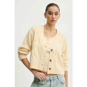 Tommy Jeans cardigan din amestec de lână culoarea galben, DW0DW20447 imagine