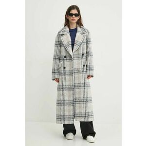 Tommy Jeans palton din lână culoarea gri, de tranziție, oversized, DW0DW20553 imagine