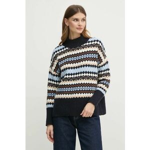 Barbour pulover din amestec de lână femei, culoarea bleumarin, călduros, cu turtleneck, LKN1557 imagine