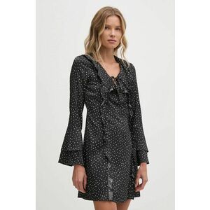 Sisley rochie culoarea negru, mini, evazați, 4ETLLV06V imagine