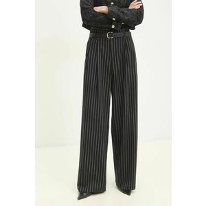 Answear Lab pantaloni femei, culoarea negru, lat, high waist imagine