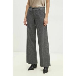 Answear Lab pantaloni femei, culoarea gri, lat, high waist imagine