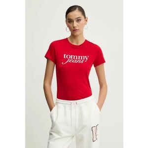 Tommy Jeans tricou din bumbac femei, culoarea rosu, DW0DW19447 imagine