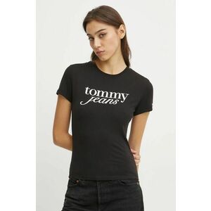 Tommy Jeans tricou din bumbac femei, culoarea negru, DW0DW19447 imagine