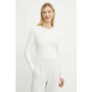 Tommy Jeans longsleeve din bumbac culoarea alb, DW0DW19501 imagine