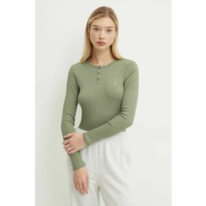 Tommy Jeans longsleeve din bumbac culoarea verde, DW0DW19501 imagine