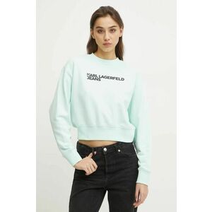 Karl Lagerfeld Jeans bluza femei, culoarea verde, cu imprimeu, A1W20005 imagine