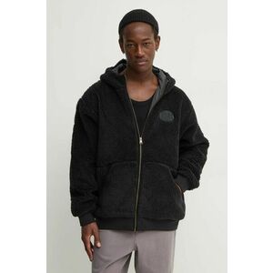 Vans hanorac fleece culoarea negru, cu glugă, cu imprimeu, VN000JVTBLK1 imagine