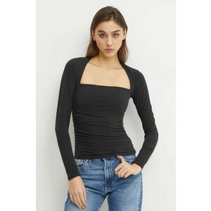 Abercrombie & Fitch longsleeve femei, culoarea negru, KI139-4893 imagine