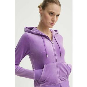 Juicy Couture bluza ROBERTSON CLASS femei, culoarea violet, cu glugă, neted, JCAP176 imagine