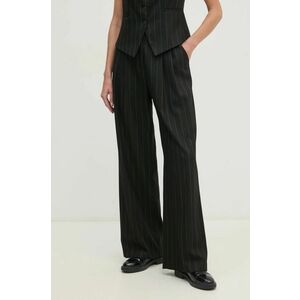 Sandro Ferrone pantaloni femei, culoarea negru, lat, high waist imagine