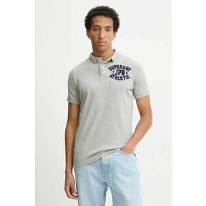 Superdry polo de bumbac culoarea gri, cu imprimeu, M1110396A-41Q imagine