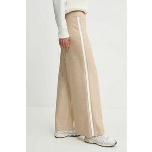 Sportalm pantaloni femei, culoarea bej, lat, high waist, 1816501038 imagine