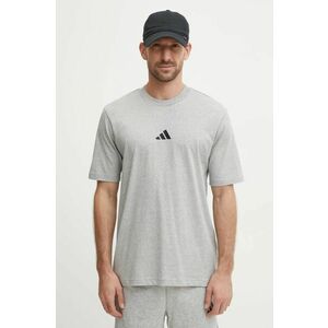 adidas tricou din bumbac Essential barbati, culoarea gri, melanj, JF1091 imagine