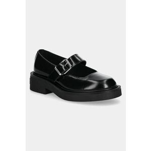 Tommy Jeans pantofi de piele TJW MARY JANE SHOE femei, culoarea negru, cu toc plat, EN0EN02723 imagine