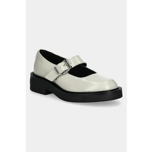 Tommy Jeans pantofi de piele TJW MARY JANE SHOE femei, culoarea bej, cu toc plat, EN0EN02723 imagine