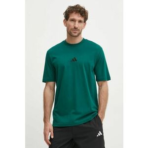 adidas tricou din bumbac Essential barbati, culoarea verde, neted, JF1096 imagine