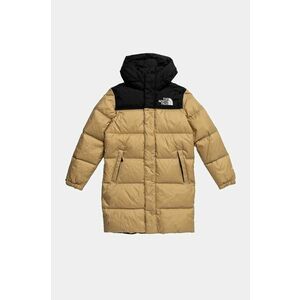 The North Face geaca de puf pentru copii TEEN NUPTSE LONG PARKA culoarea bej, NF0A88UFLK51 imagine