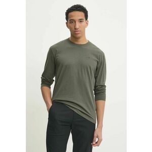 Hollister Co. longsleeve din bumbac culoarea verde, neted, KI324-4198 imagine