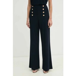 Joseph Ribkoff pantaloni femei, culoarea albastru marin, lat, high waist, 251028 imagine