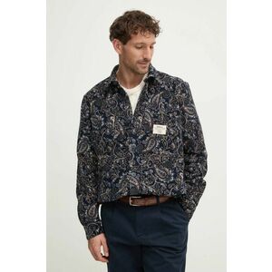 Barbour camasa din velur culoarea albastru marin, cu guler clasic, relaxed, MOS0410NY91 imagine