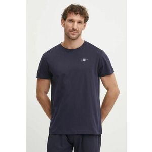 Gant tricou din bumbac barbati, culoarea albastru marin, cu imprimeu, 902339008 imagine