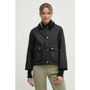 Barbour geaca Cropped Beadnell Wax femei, culoarea negru, de tranzitie, LWX1403 imagine