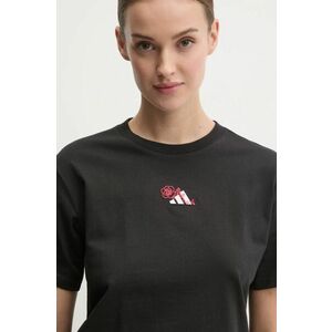 adidas tricou din bumbac W L MINI TEE femei, culoarea negru, JN8224 imagine