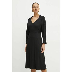 BOSS rochie culoarea negru, midi, evazati, 50533966 imagine