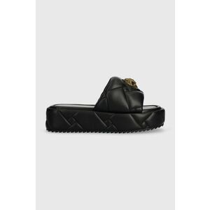 Kurt Geiger London șlapi de piele Kensington Puff Flatform femei, culoarea negru, cu platformă 2017800109 imagine